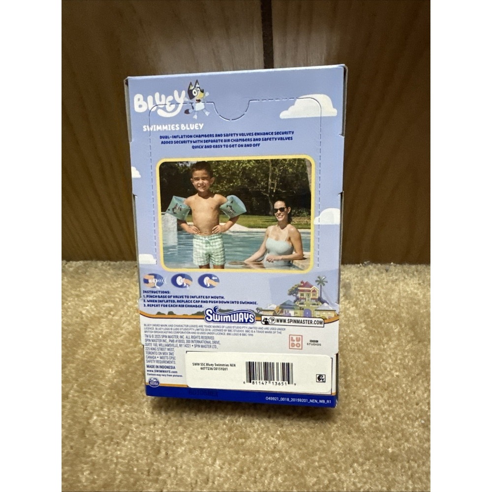 SwimWays Bluey Swimmies Arm Floaties Kids Age 3-5 Pool Swim Help Float Brand New - Picture 5 of 6